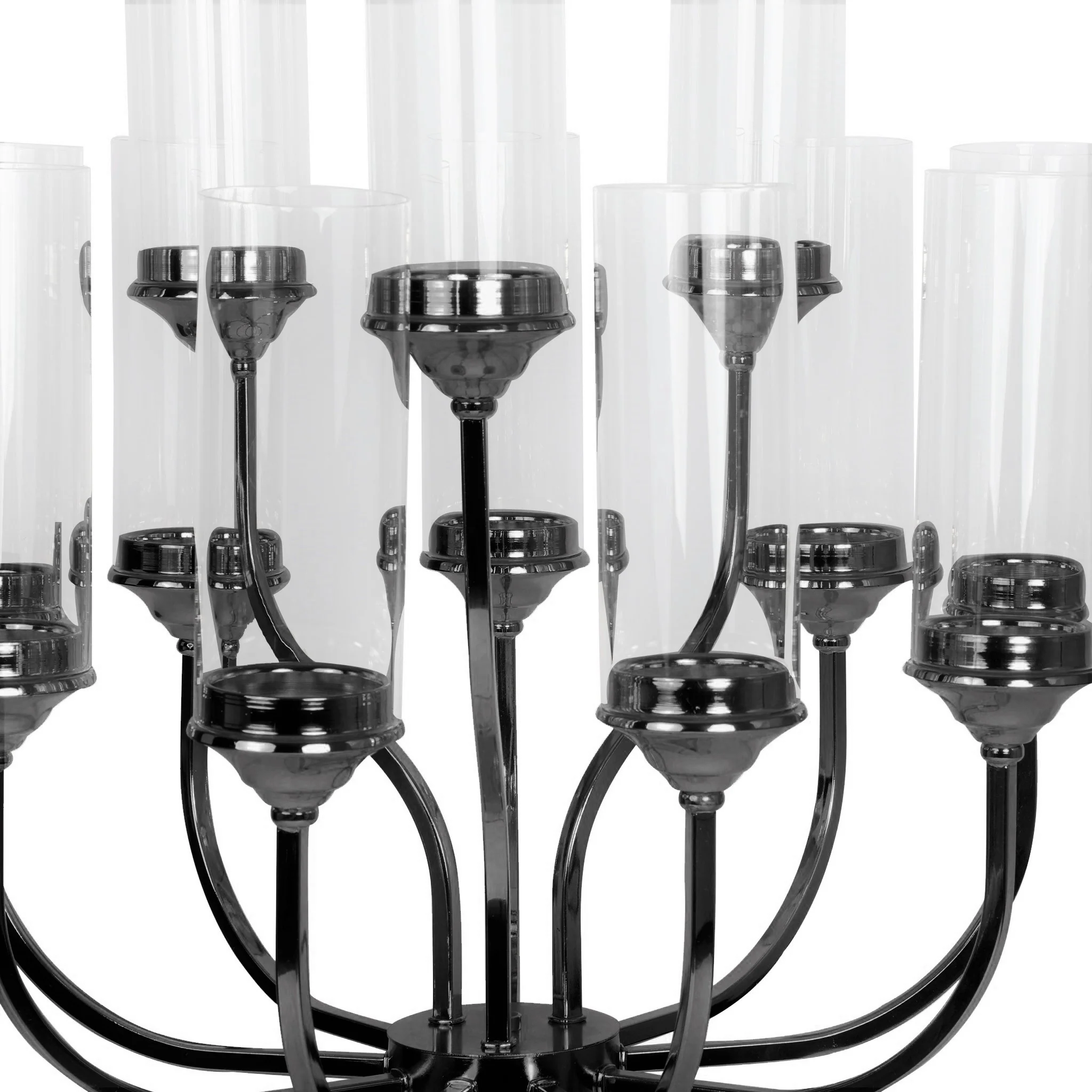 12 Arms Candle Holder Wedding Candelabra Table Centerpiece 48"H - Black - Image 2