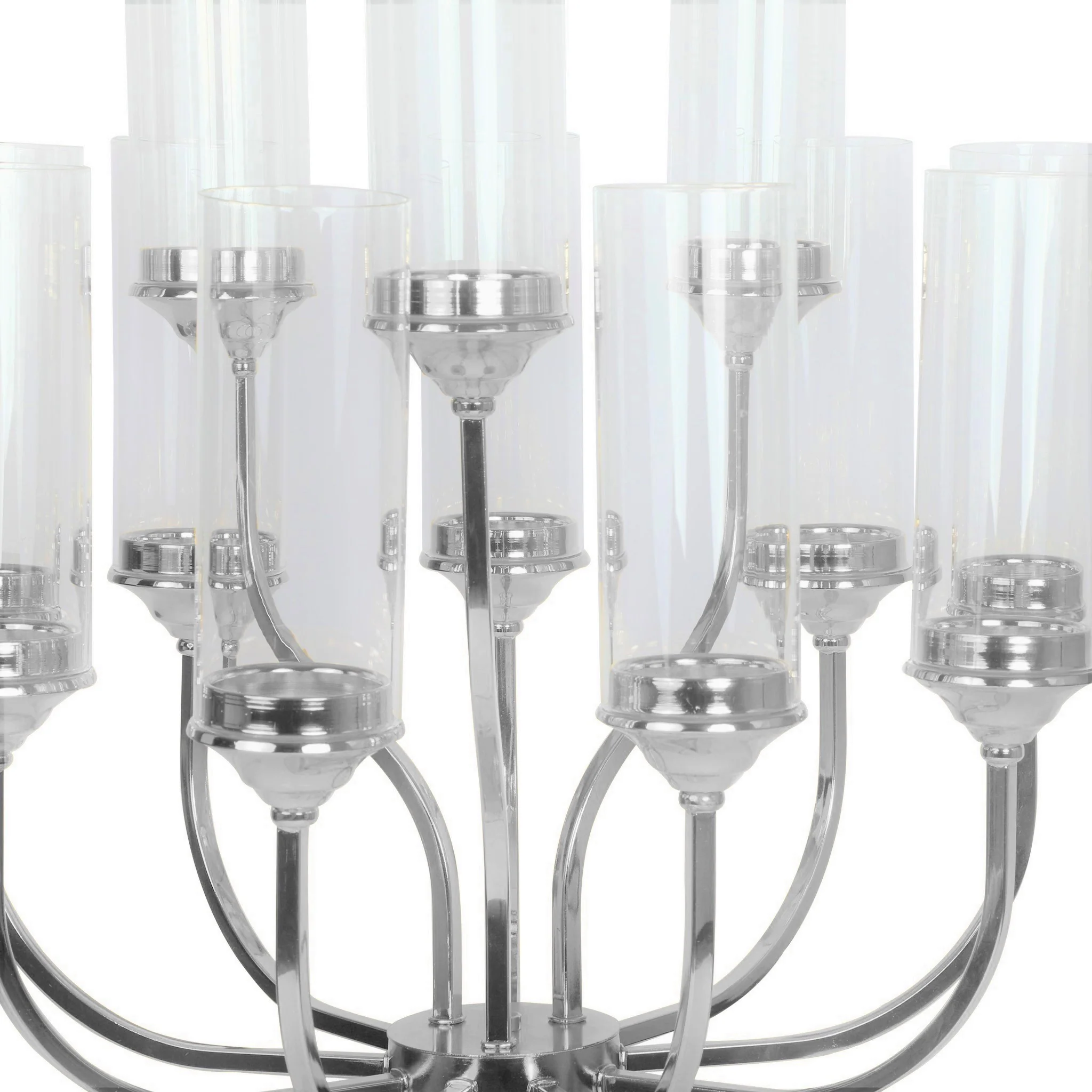 12 Arms Candle Holder Wedding Candelabra Table Centerpiece 48"H - Silver - Image 2