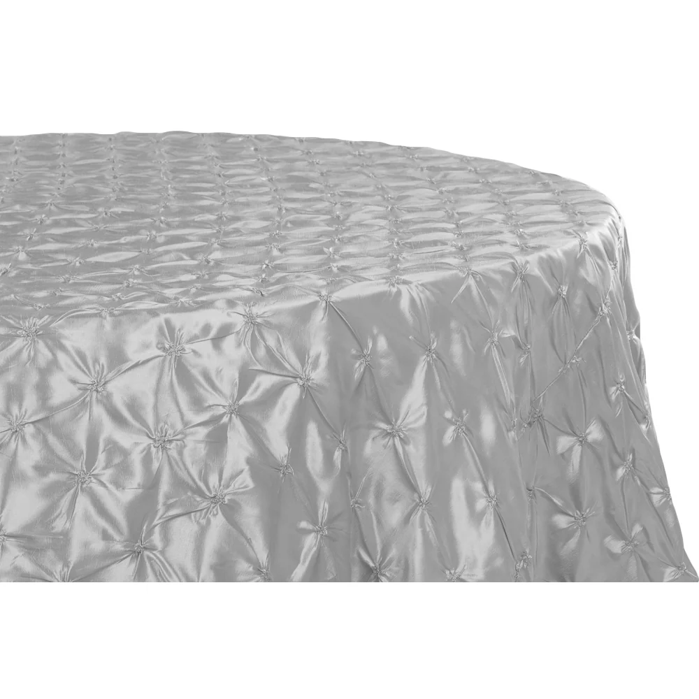 120" Pinchwheel Round Tablecloth - Silver - Image 2
