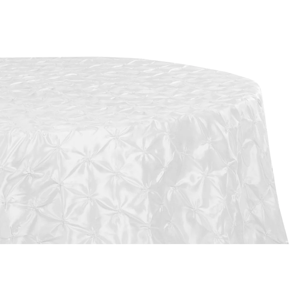 120" Pinchwheel Round Tablecloth - White - Image 3