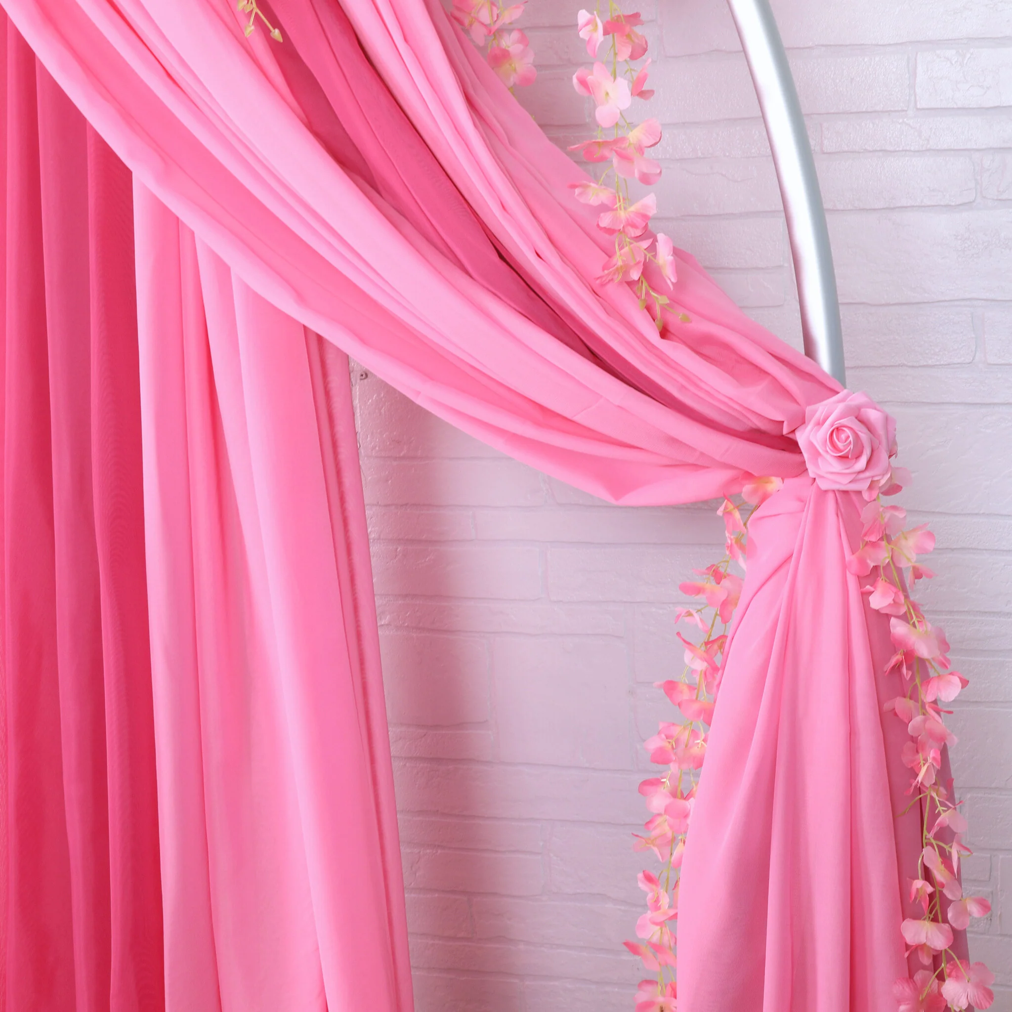 12 Pack Hanging Wisteria Vines Silk Flower Stem - Pink - Image 3