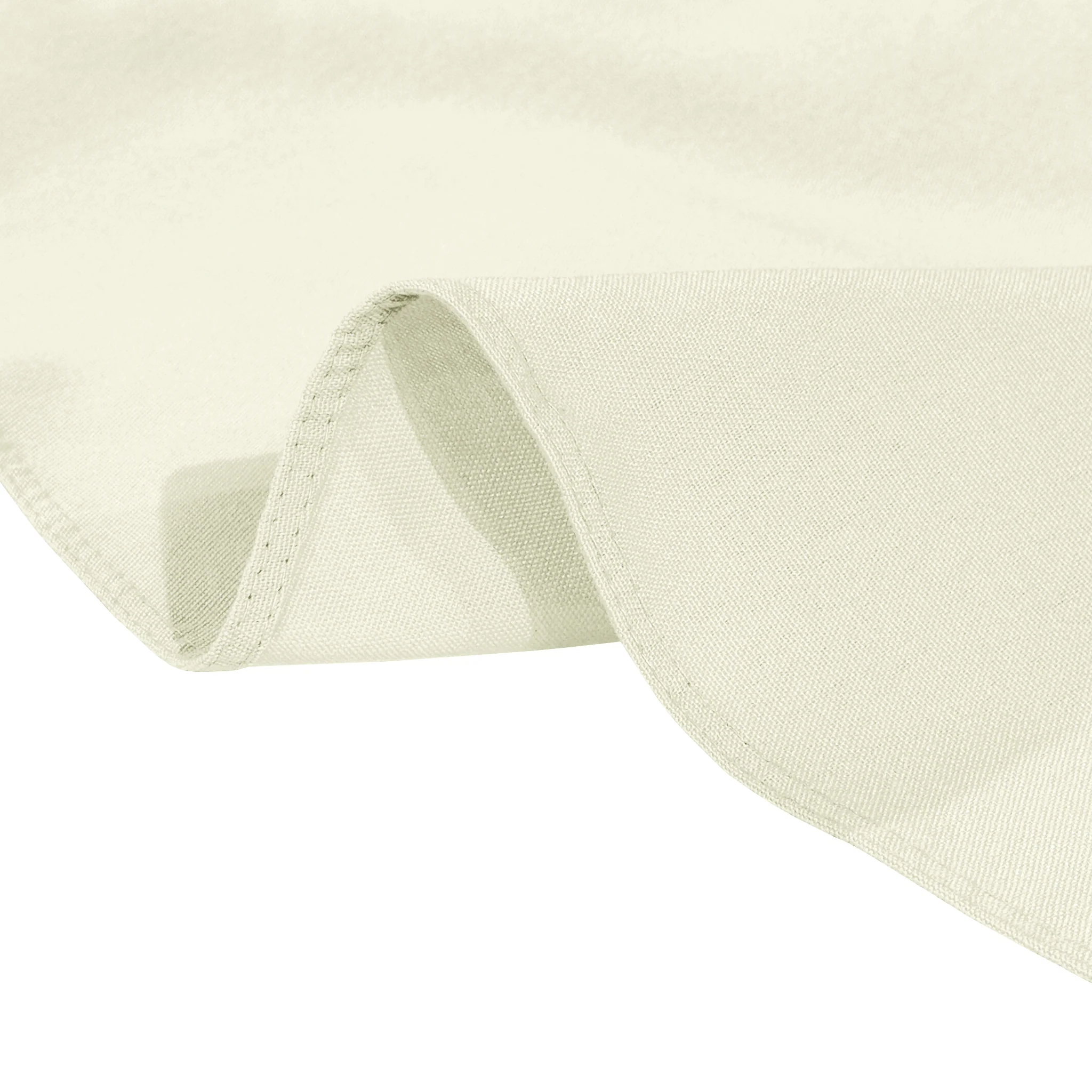 Premium 132" Round Ivory Spun Polyester Tablecloth - Image 5