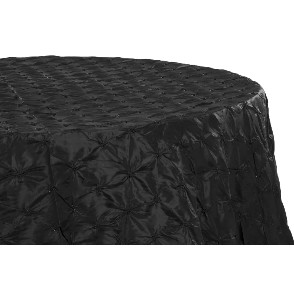 132" Pinchwheel Round Tablecloth - Black - Image 2
