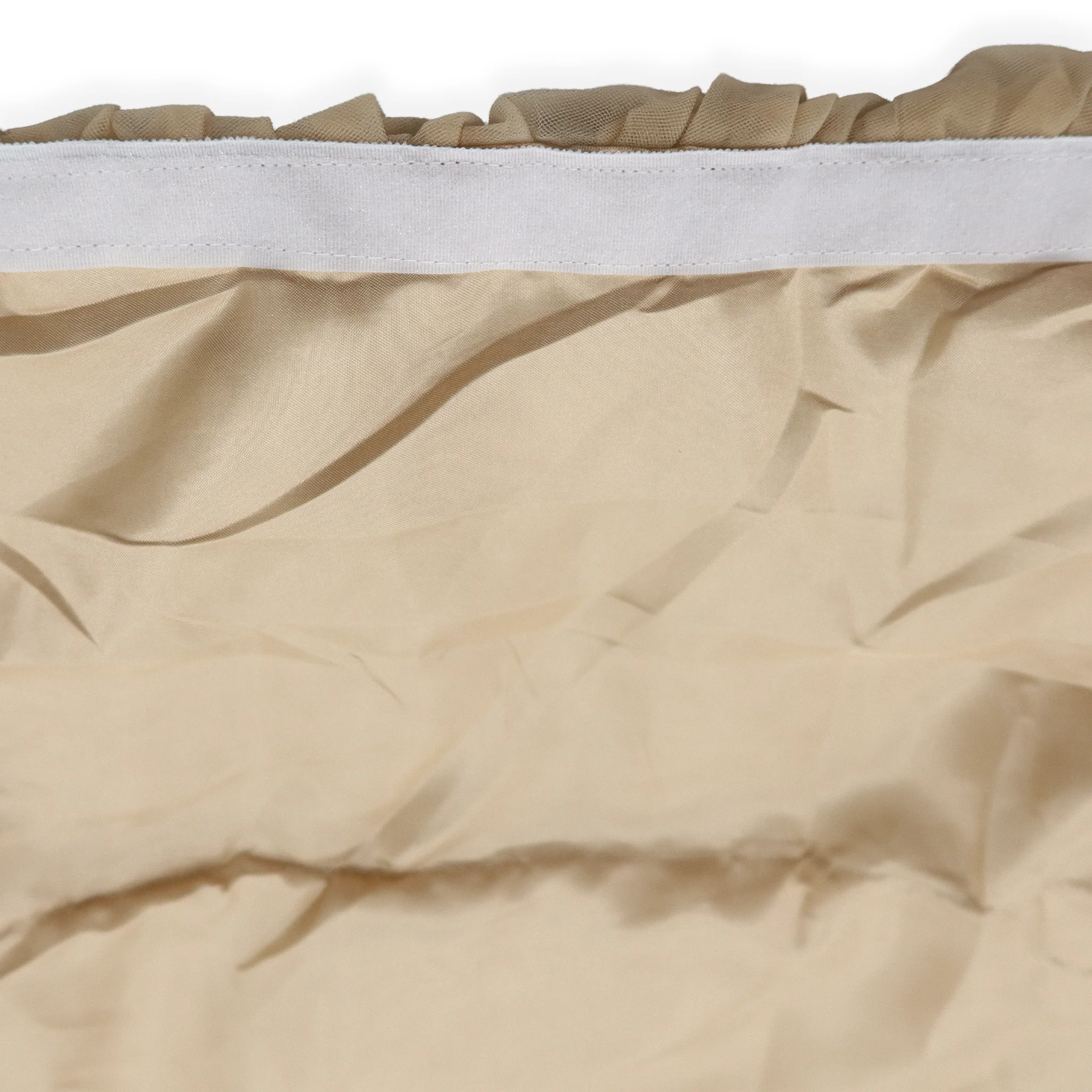 17ft Ruffle Layered Champagne Tulle Tableskirt - Image 3