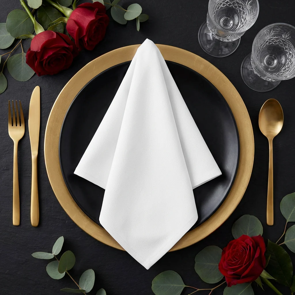 17"x17" Premium Polyester Napkin - White - Image 5