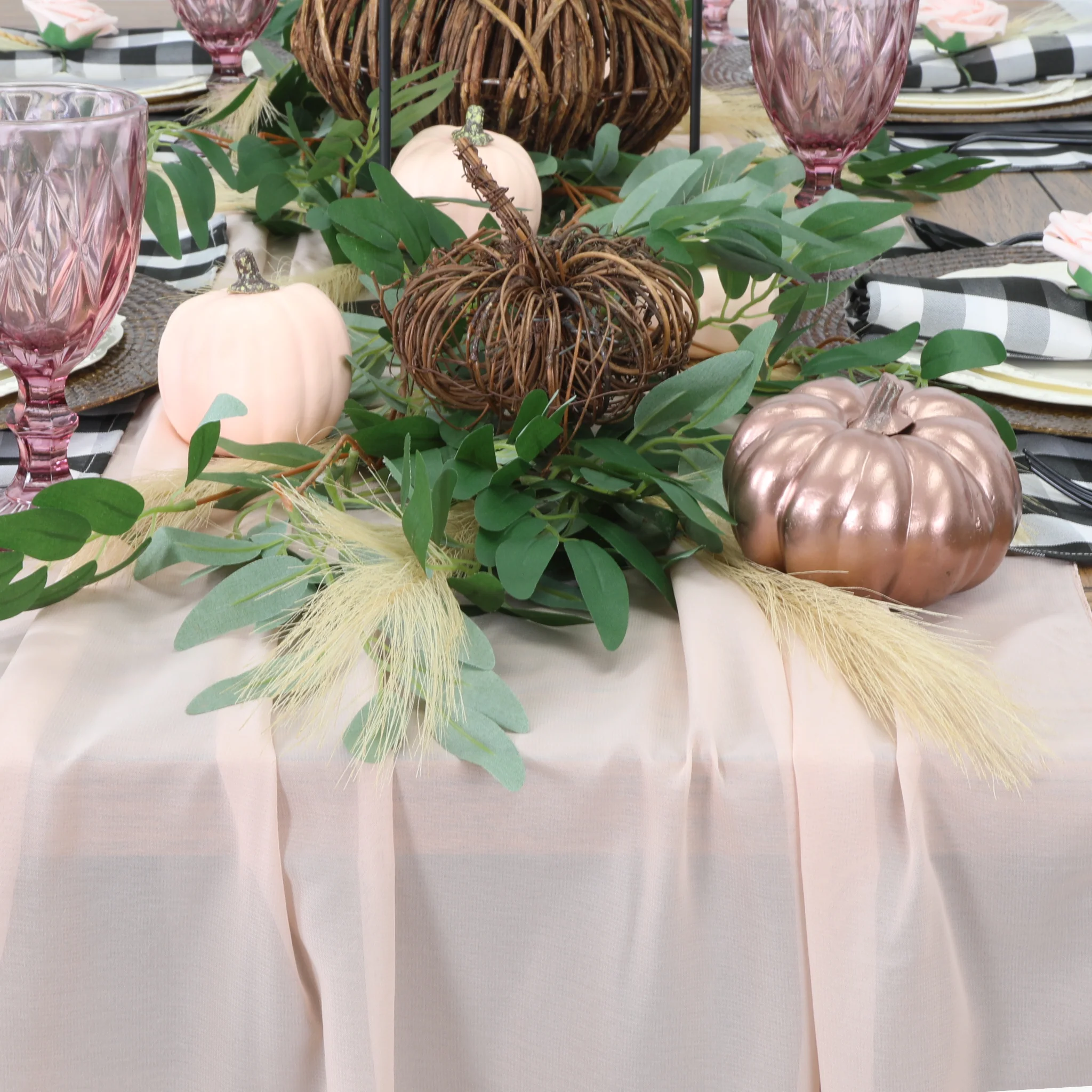 3 pcs Faux Artificial Pampas Grass Stem 43" - Champagne - Image 6