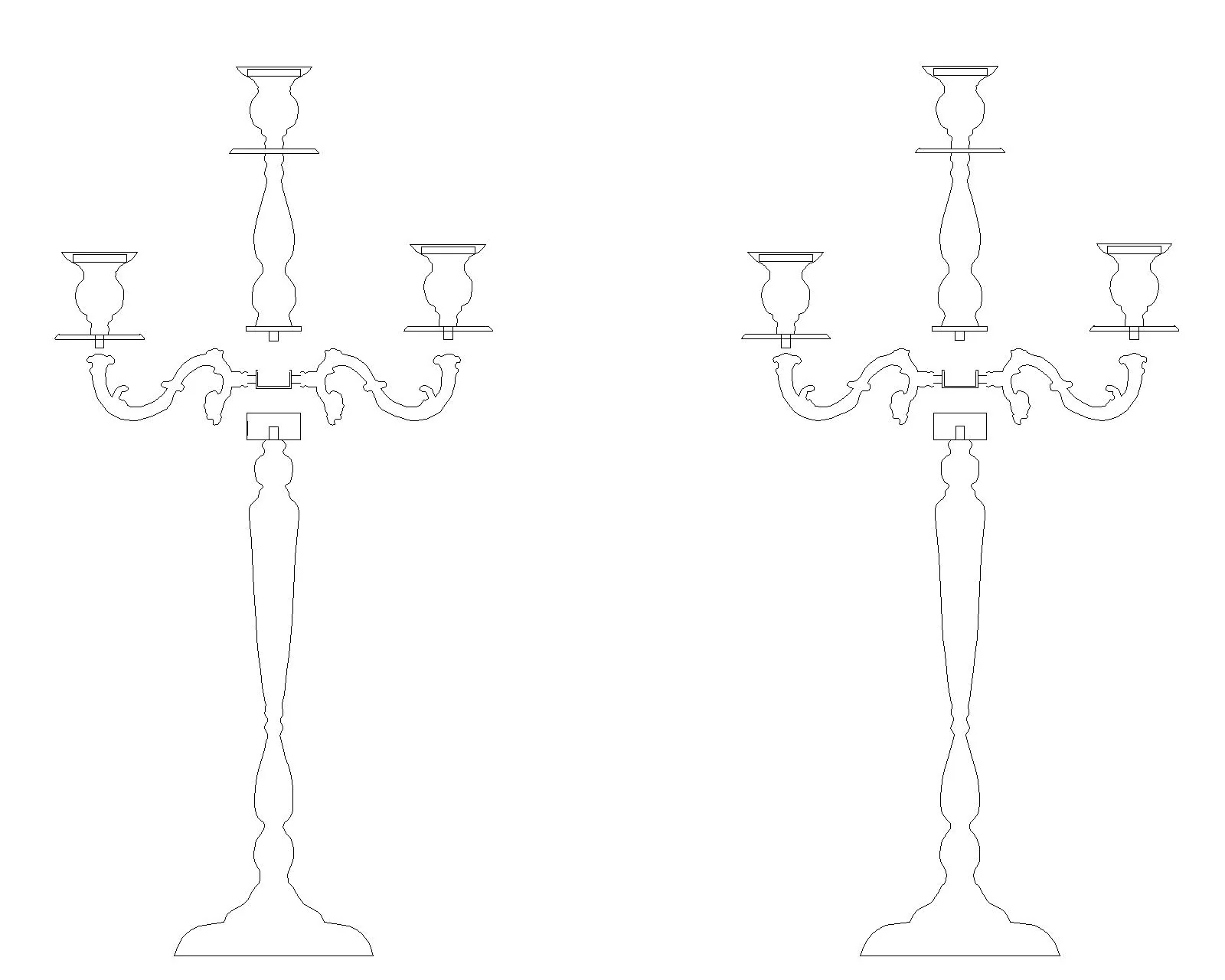 36" Candelabra Tabletop Centerpiece - White - Image 3
