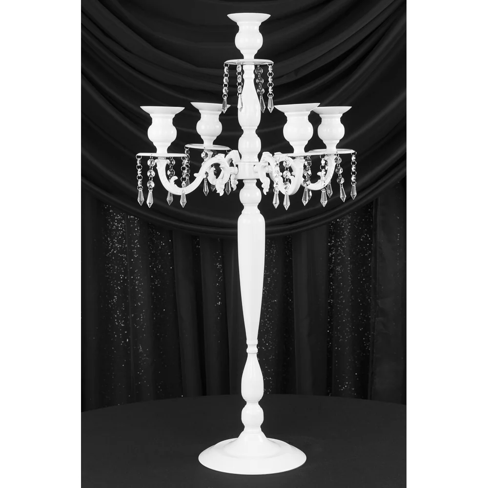 36" Candelabra Tabletop Centerpiece - White - Image 4