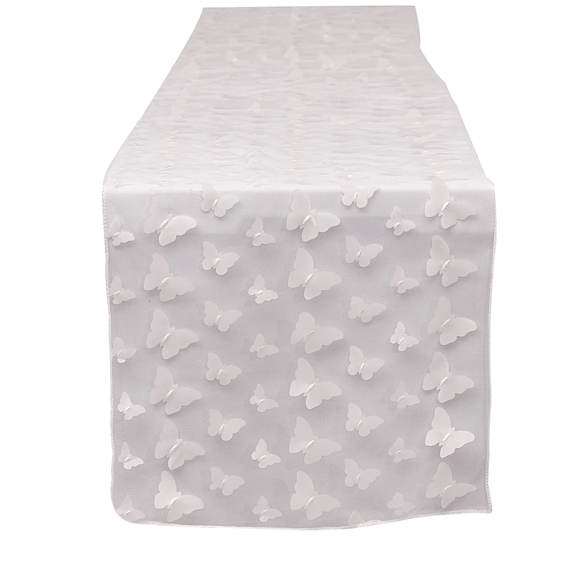 3D Butterfly Sheer Table Runner - White - Image 3