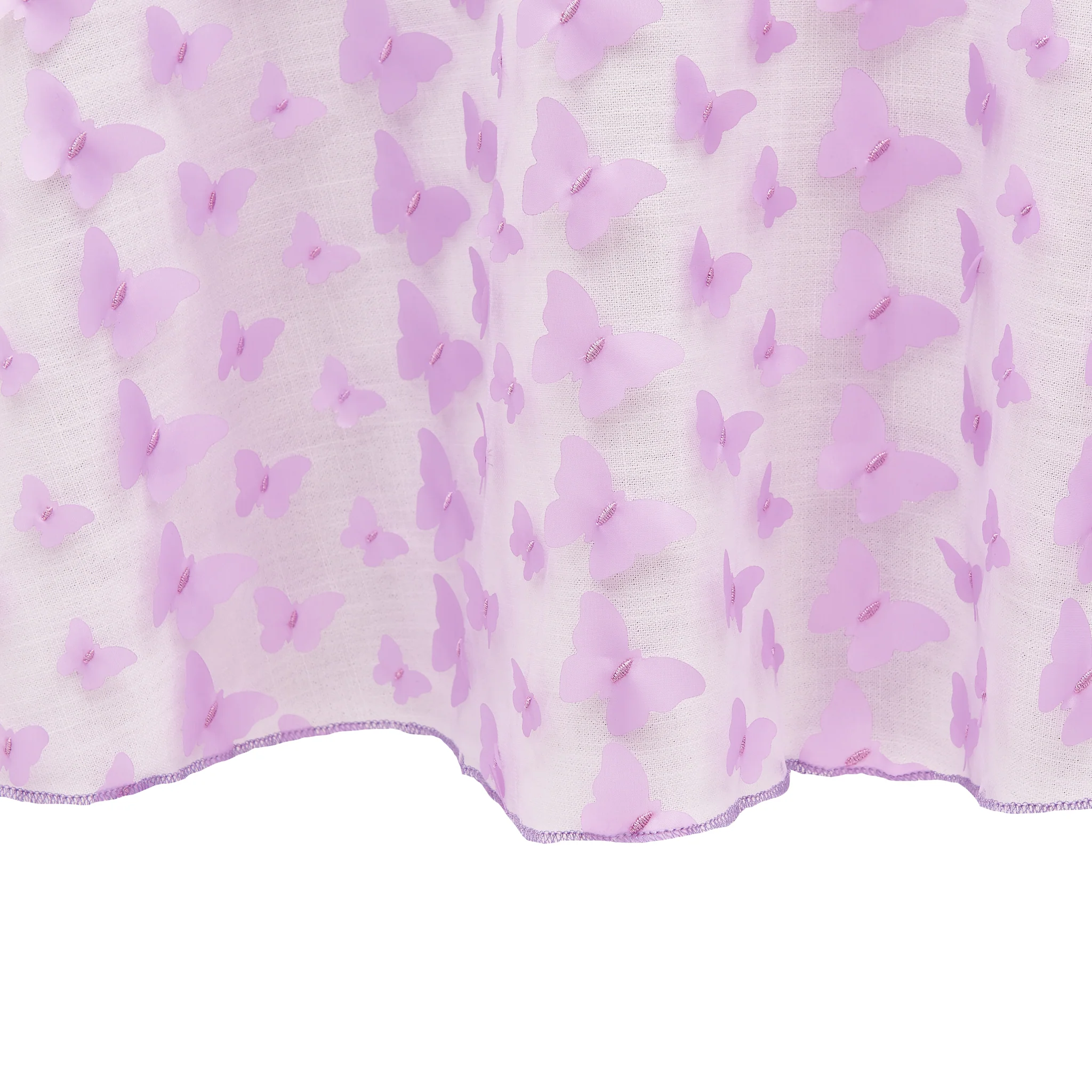 3D Butterfly Sheer Tablecloth 120" Round - Lavender - Image 3