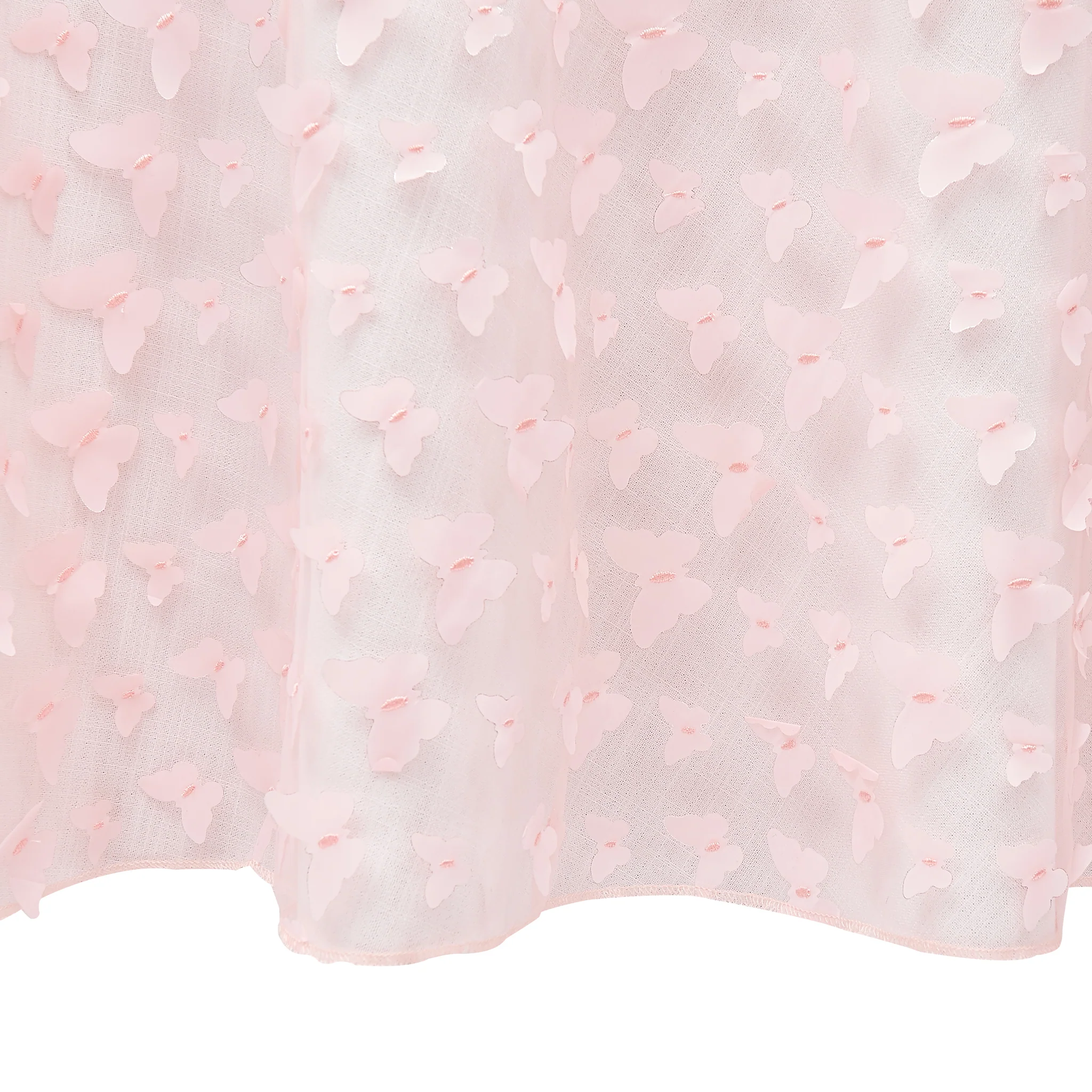 3D Butterfly Sheer Tablecloth 120" Round - Pink - Image 4