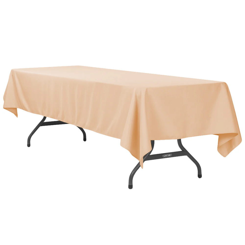 60"x120" Rectangular Premium Polyester Tablecloth - Champagne