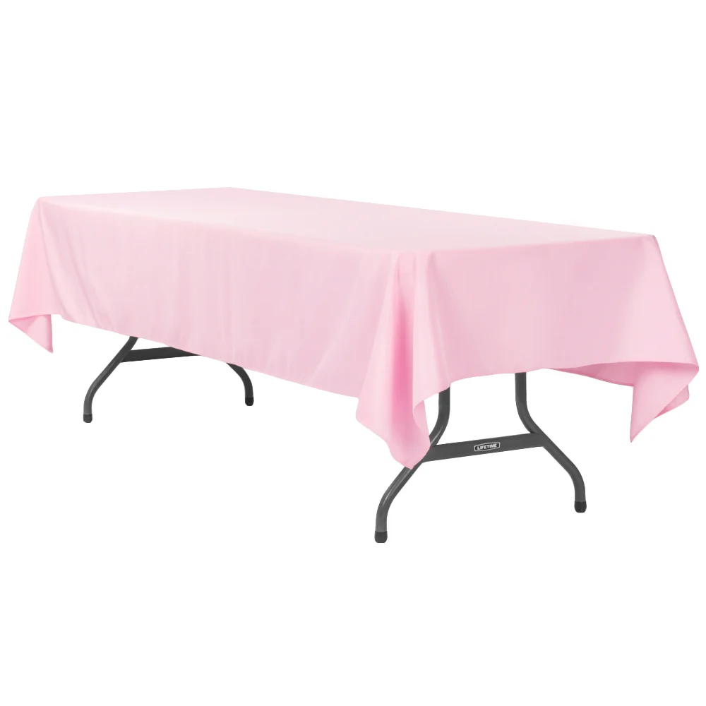 60"x120" Rectangular Premium Polyester Tablecloth - Pink