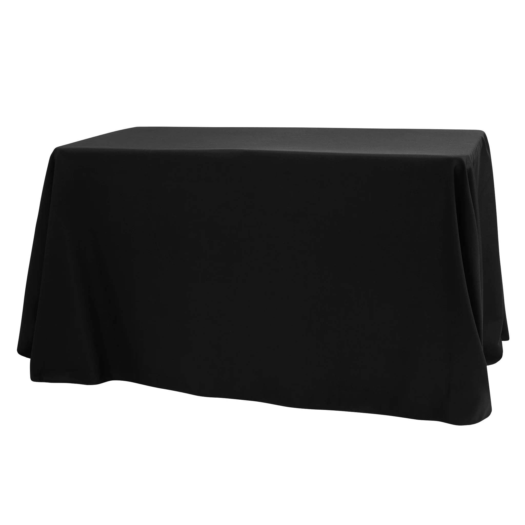 90"x108" Rectangular Oblong Premium Polyester Tablecloth - Black