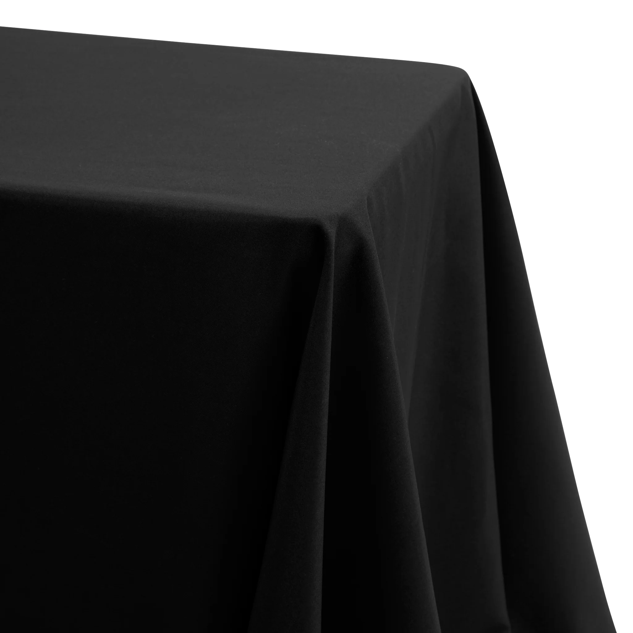 90"x108" Rectangular Oblong Premium Polyester Tablecloth - Black - Image 2