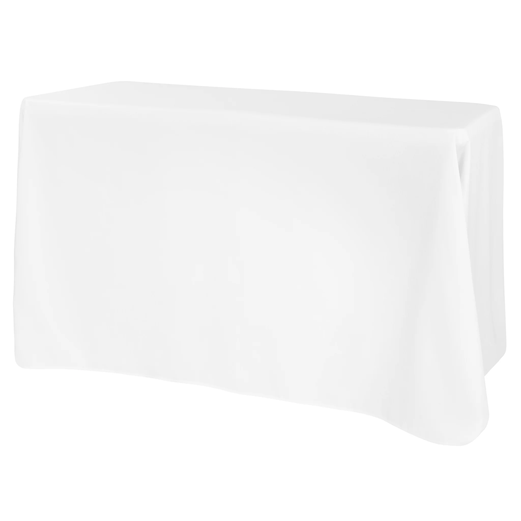 90"x108" Rectangular Oblong Premium Polyester Tablecloth - White - Image 4