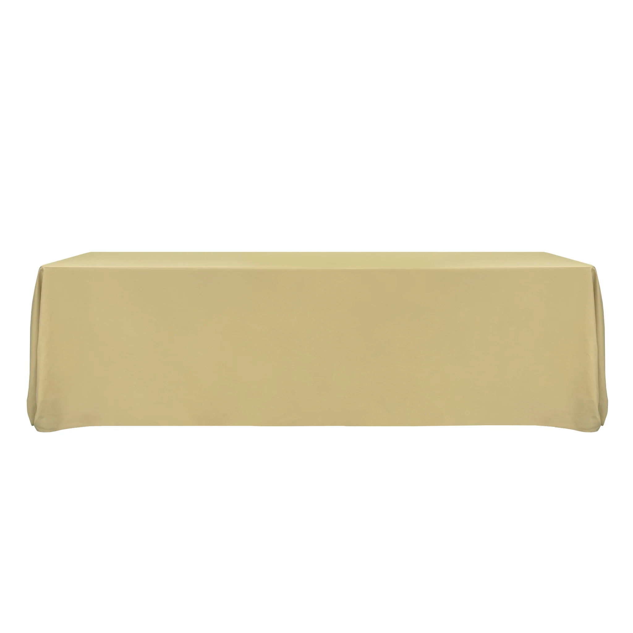 Premium 90"x132" Rectangular Champagne Spun Polyester Tablecloth