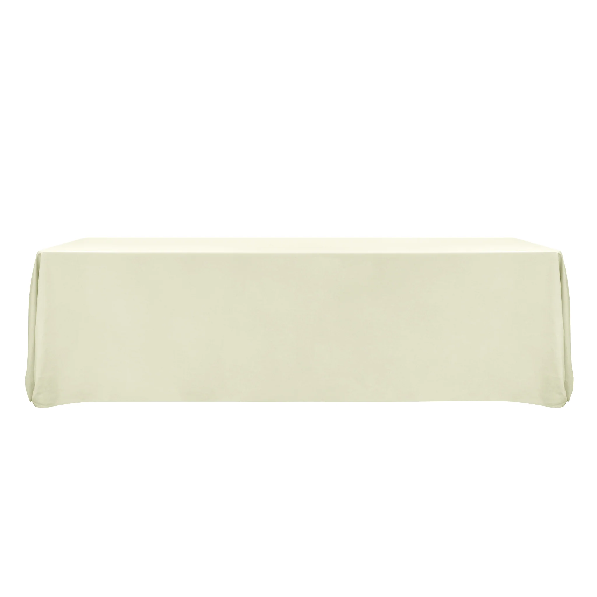 Premium 90"x132" Rectangular Ivory Spun Polyester Tablecloth