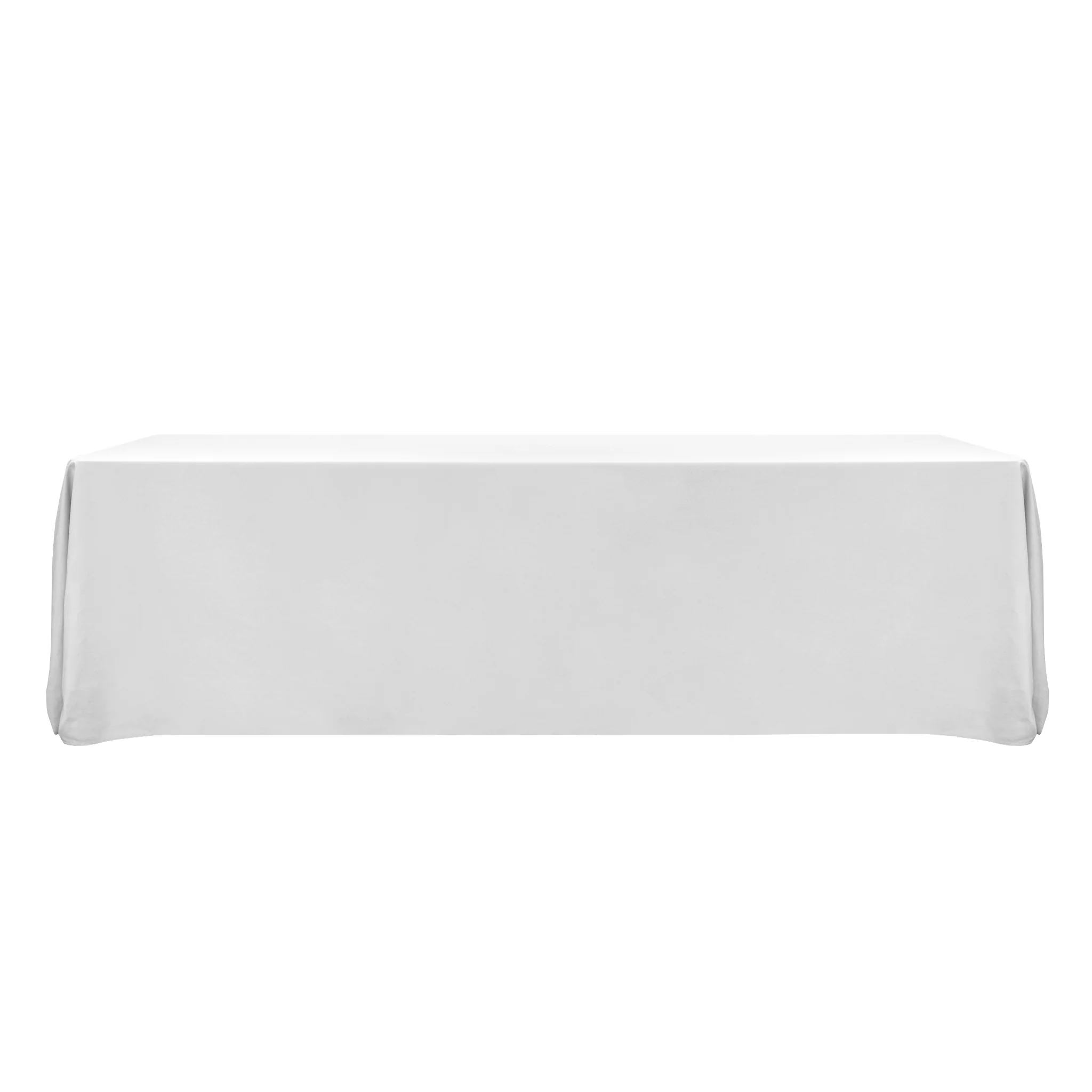 Premium 90"x132" Rectangular White Spun Polyester Tablecloth