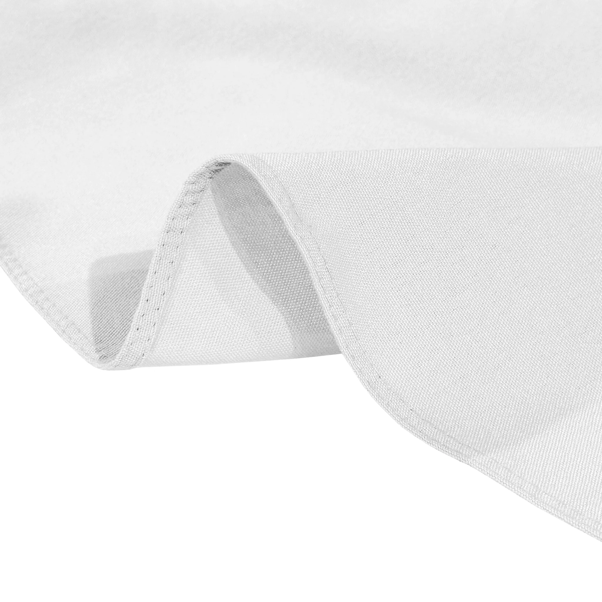Premium 90"x132" Rectangular White Spun Polyester Tablecloth - Image 6