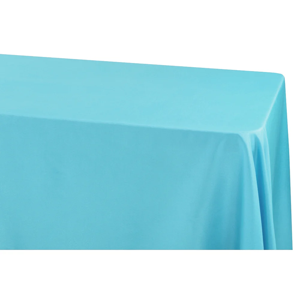 90"x132" Rectangular Oblong Premium Polyester Tablecloth - Aqua Blue