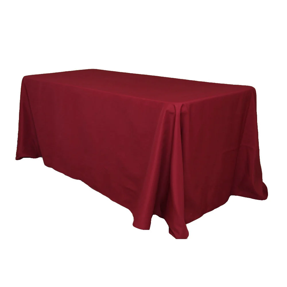 90"x132" Rectangular Oblong Premium Polyester Tablecloth - Burgundy