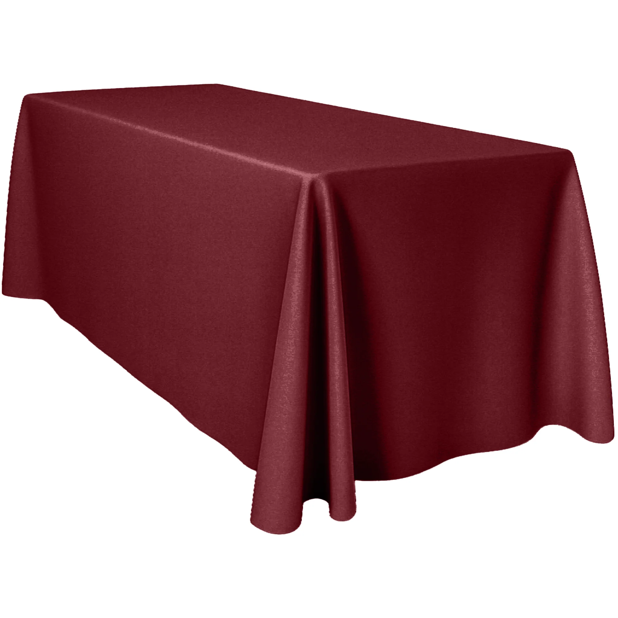 90"x132" Rectangular Oblong Premium Polyester Tablecloth - Cabernet