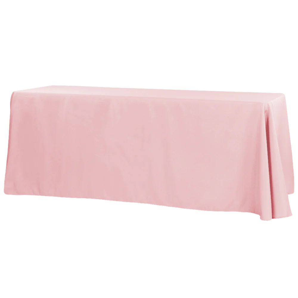 90"x132" Rectangular Oblong Premium Polyester Tablecloth - Dusty Rose/Mauve - Image 3
