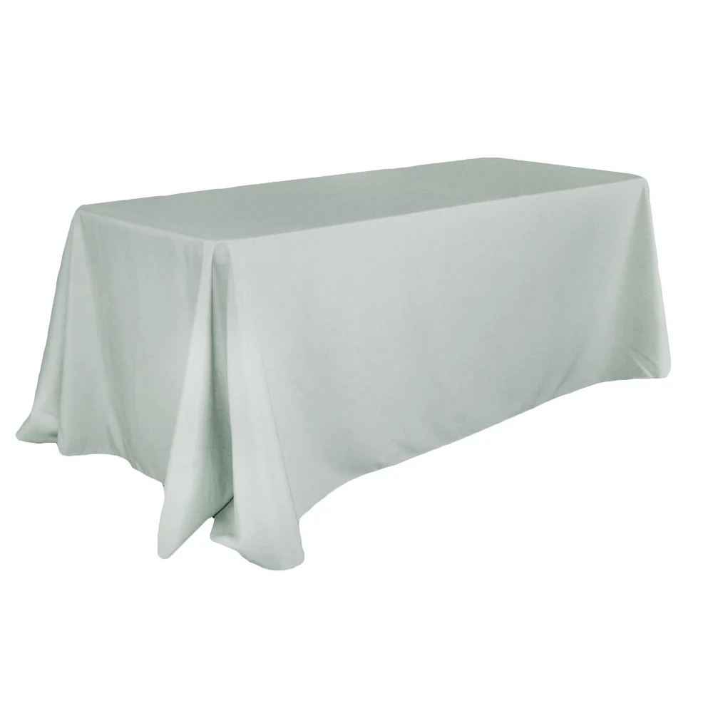90"x132" Rectangular Oblong Premium Polyester Tablecloth - Gray/Silver