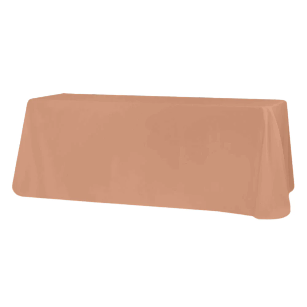 90"x132" Rectangular Oblong Premium Polyester Tablecloth - Latte Rose