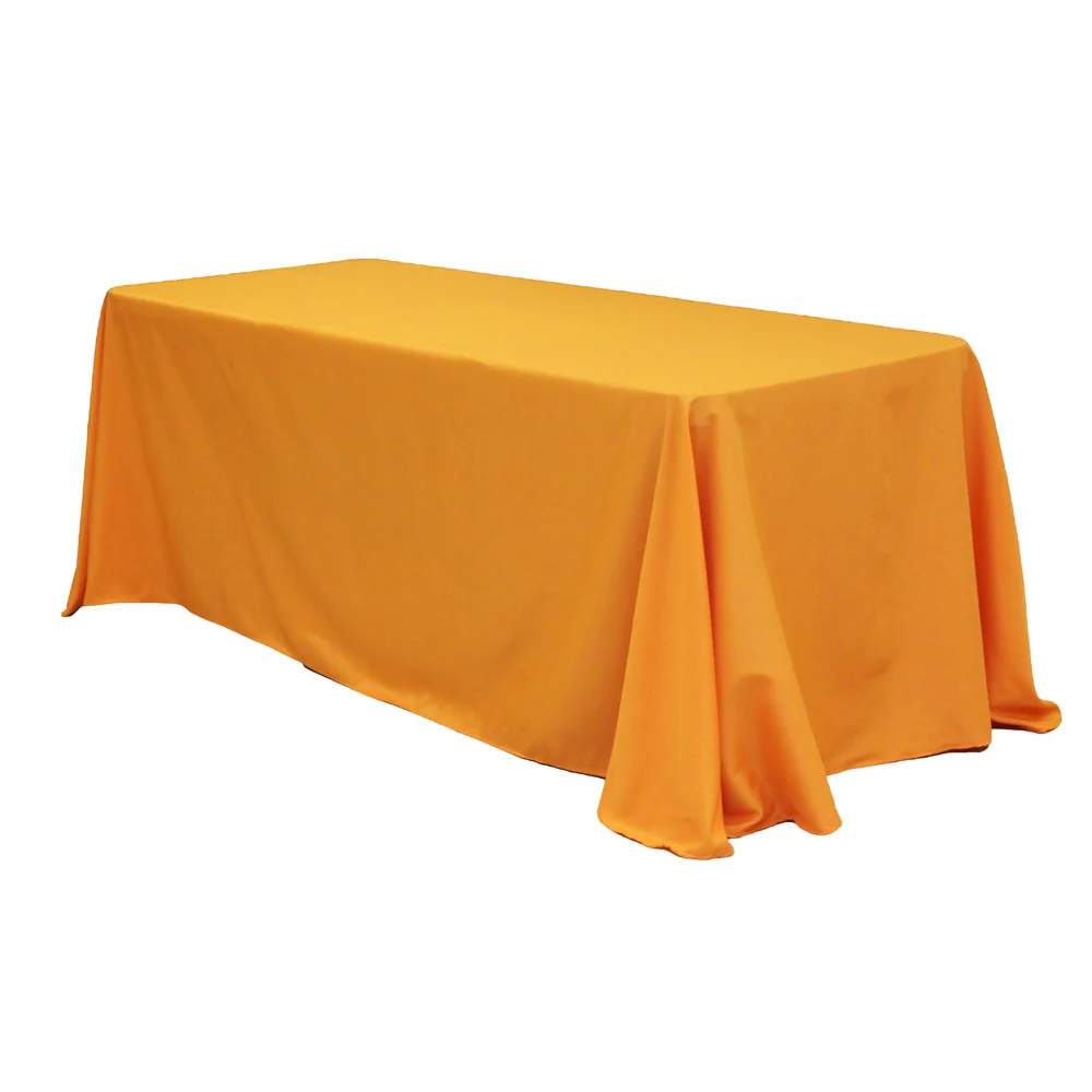 90"x132" Rectangular Oblong Premium Polyester Tablecloth - Orange