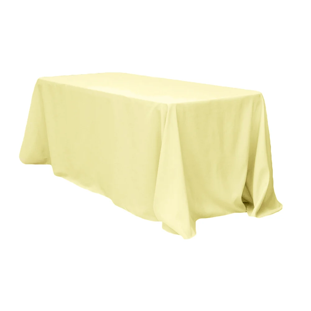 90"x132" Rectangular Oblong Premium Polyester Tablecloth - Pastel Yellow
