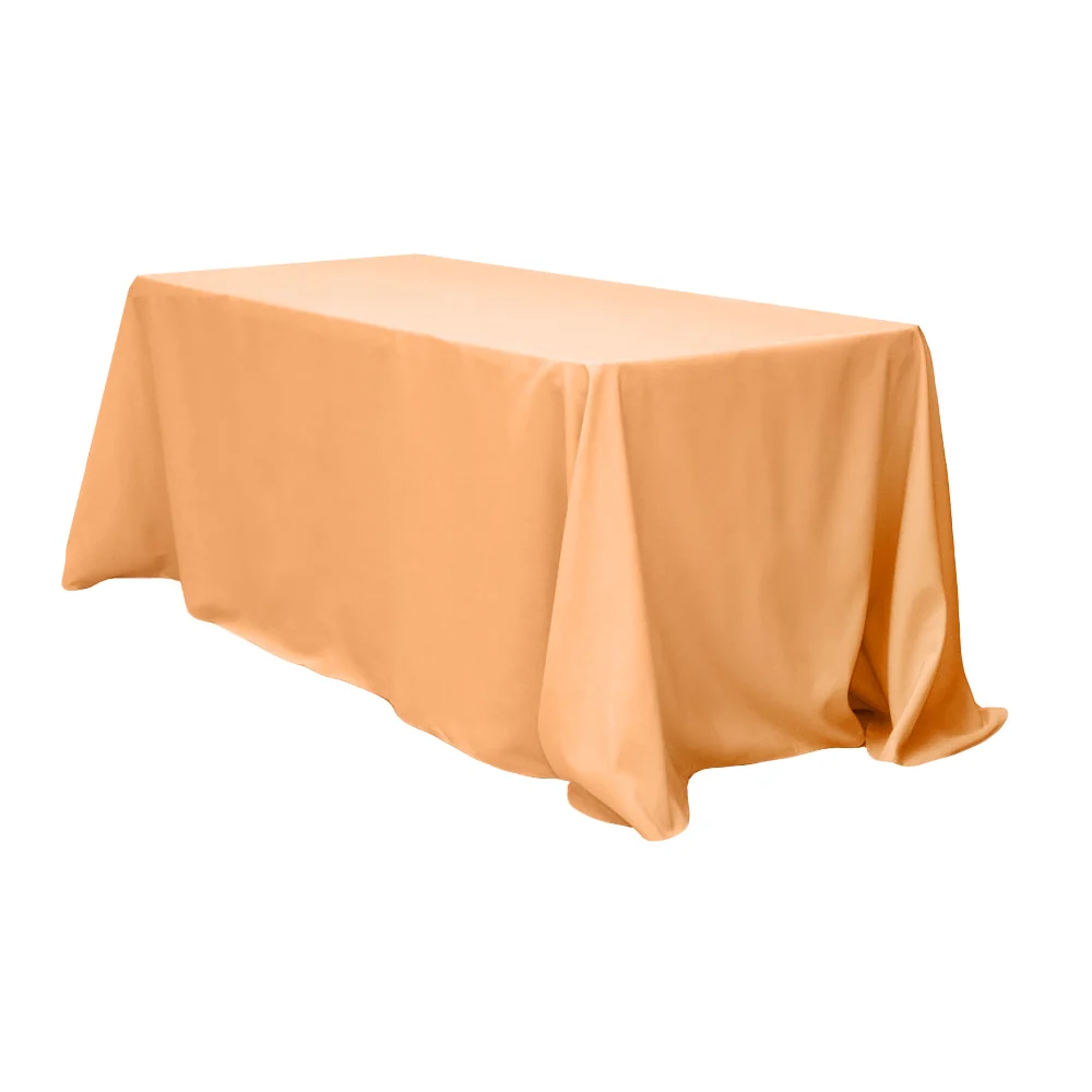 90"x132" Rectangular Oblong Premium Polyester Tablecloth - Peach