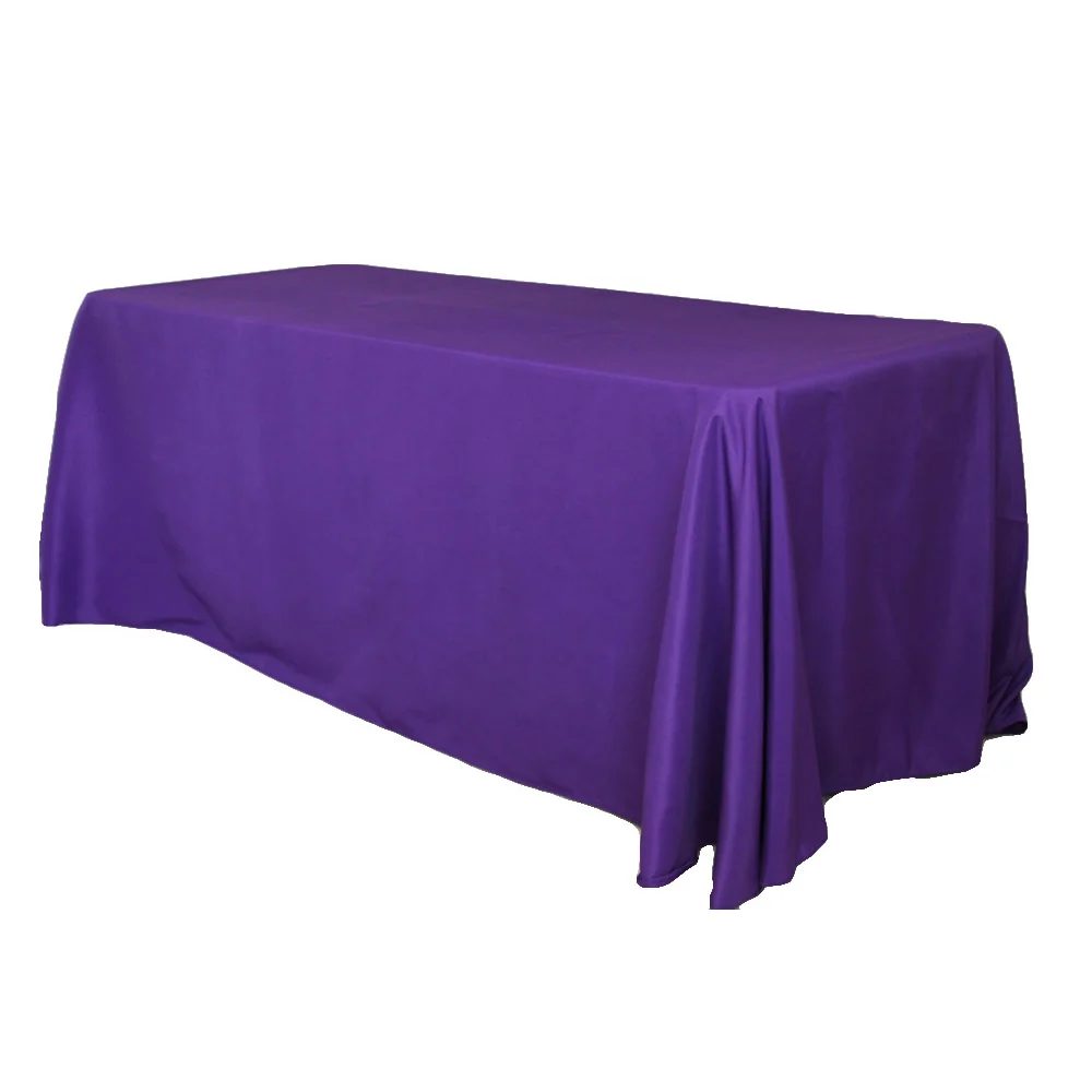 90"x132" Rectangular Oblong Premium Polyester Tablecloth - Purple