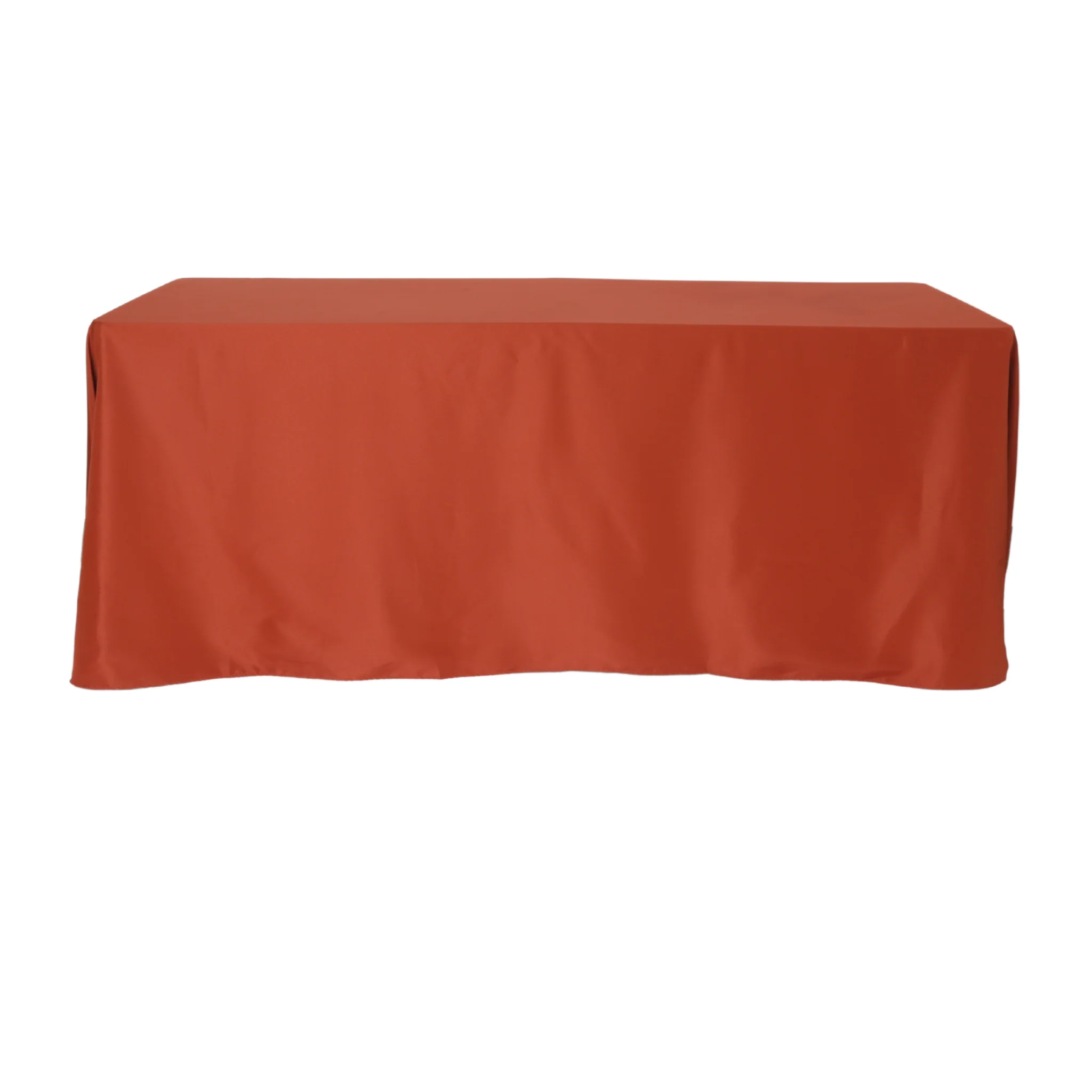 90"x132" Rectangular Oblong Premium Polyester Tablecloth - Rust