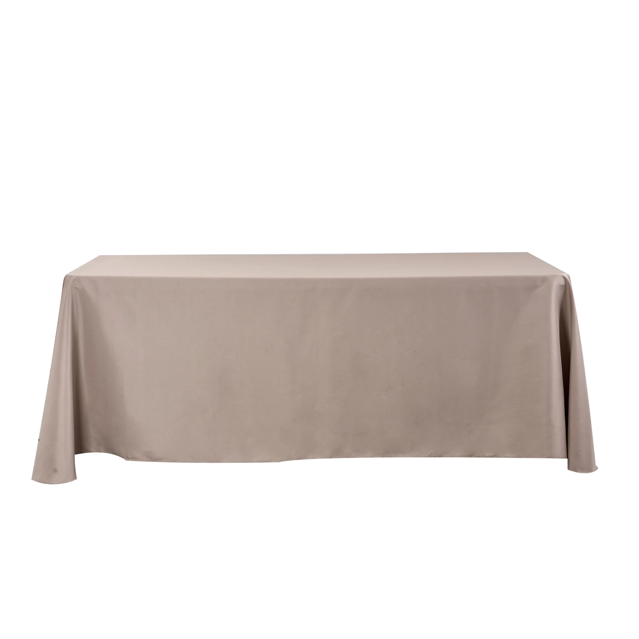 90"x132" Rectangular Oblong Premium Polyester Tablecloth - Taupe