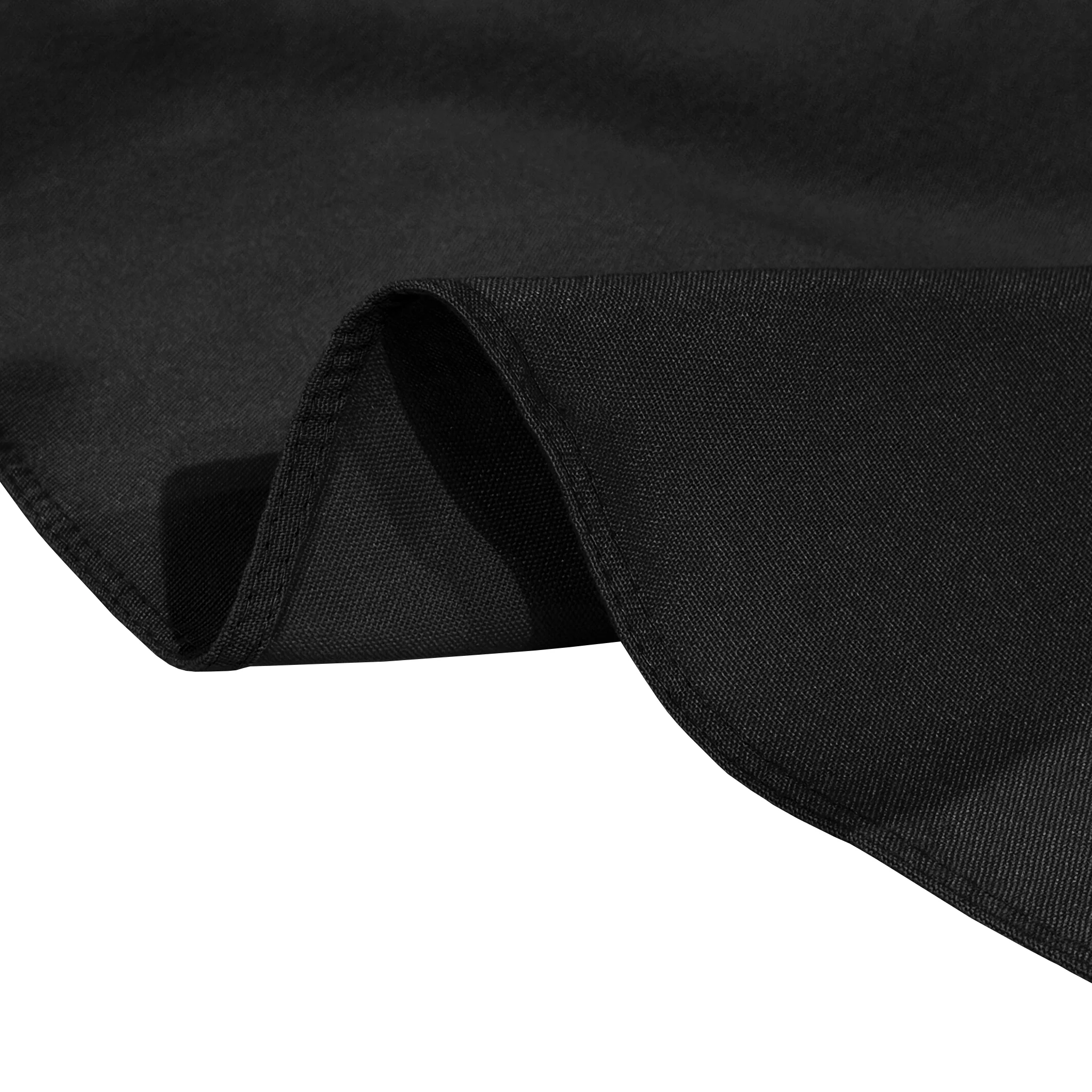 Premium 90"x156" Rectangular Black Spun Polyester Tablecloth - Image 5