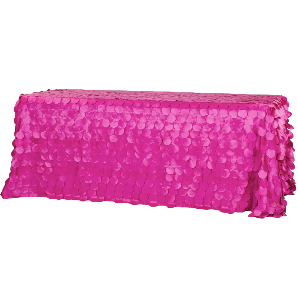 90"x156" Petal Circle Taffeta Rectangular Tablecloth - Fuchsia - Image 2