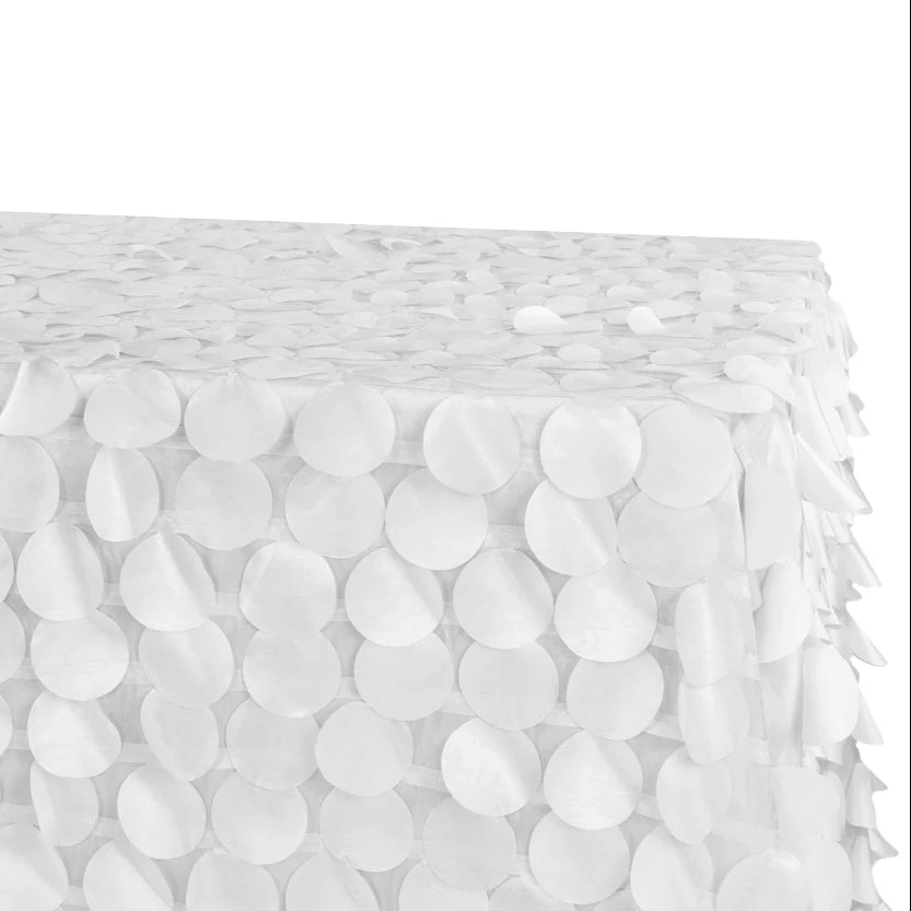 90"x156" Petal Circle Taffeta Rectangular Tablecloth - White - Image 2