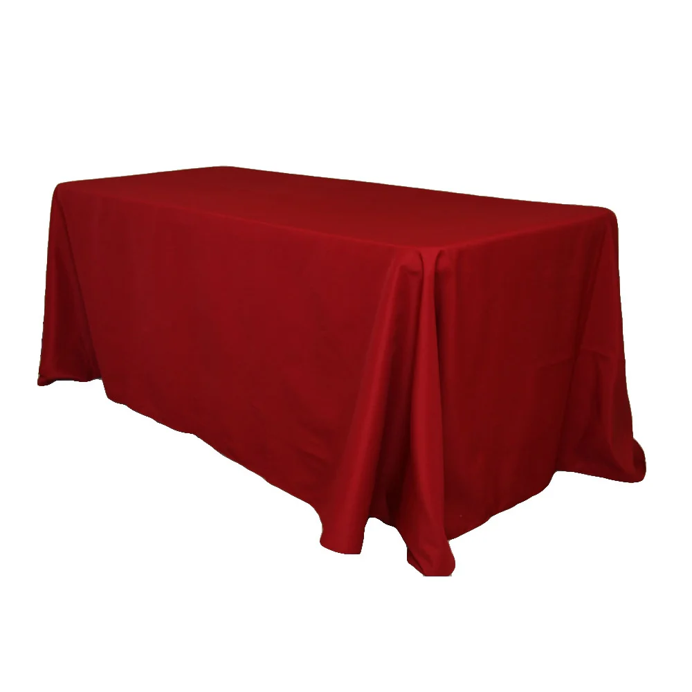 90"x156" Rectangular Oblong Premium Polyester Tablecloth - Apple Red