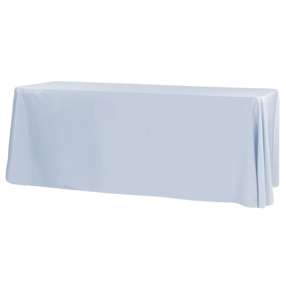 90"x156" Rectangular Oblong Premium Polyester Tablecloth - Dusty Blue - Image 5