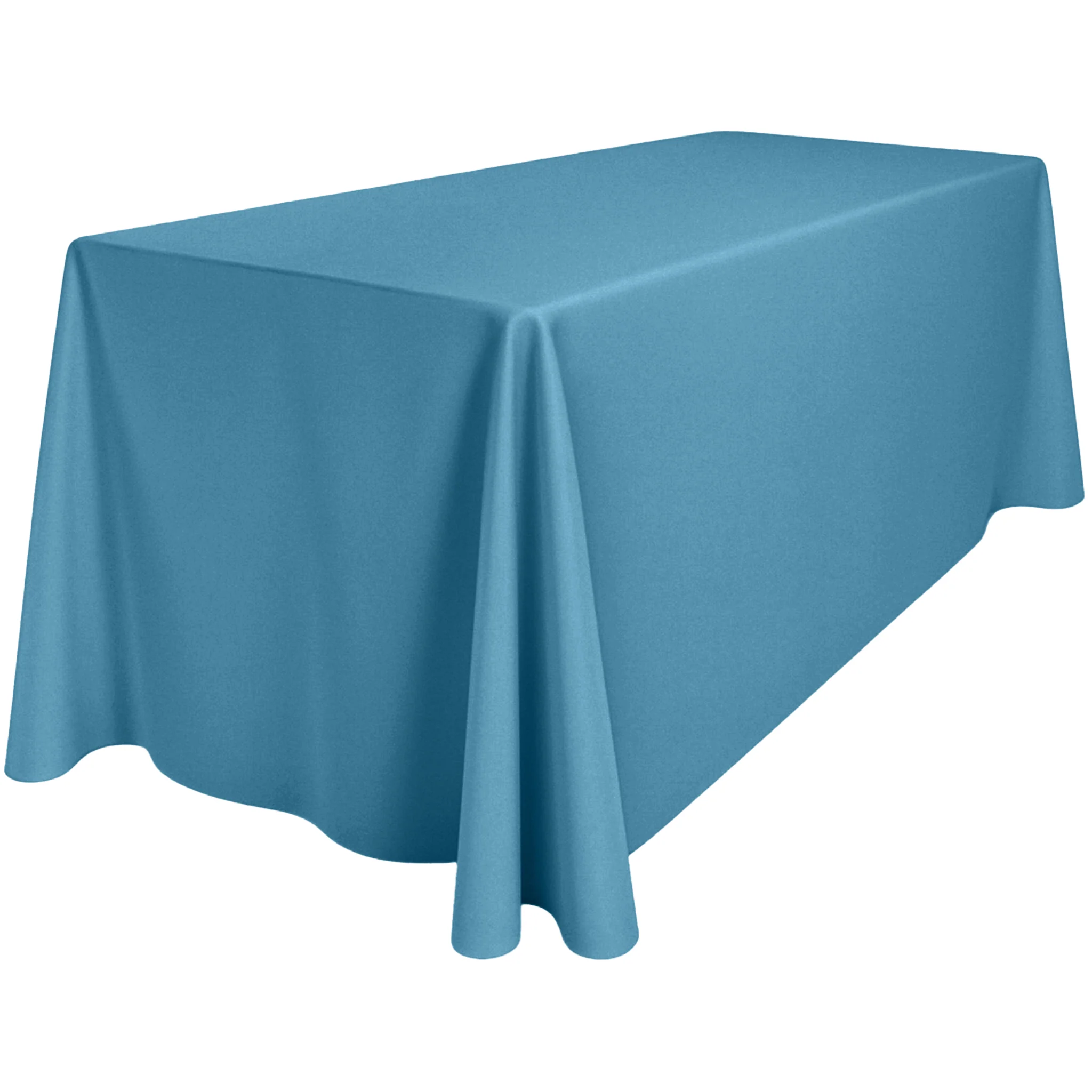 90"x156" Rectangular Oblong Premium Polyester Tablecloth - Steele Blue