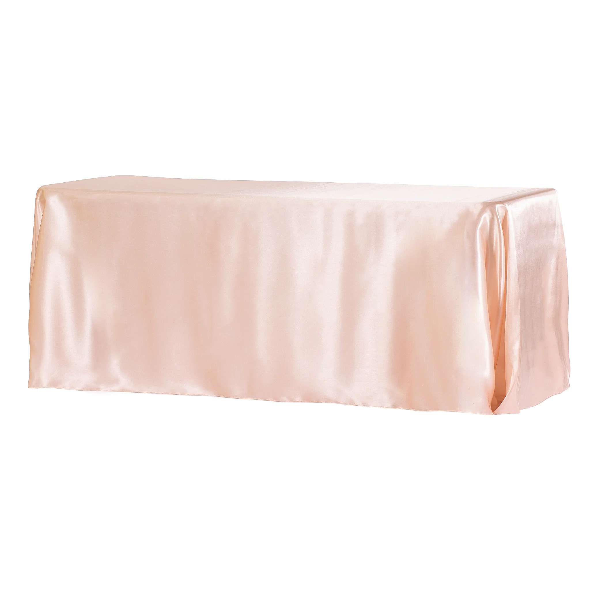 90"x156" Rectangular Satin Tablecloth - Blush/Rose Gold