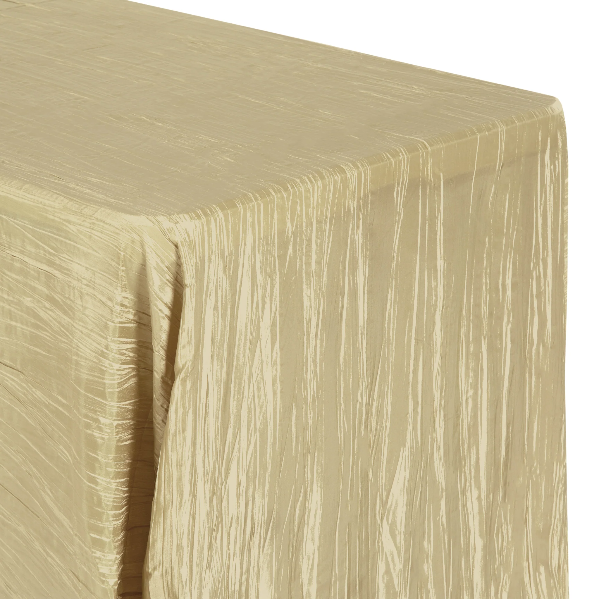 Accordion Crinkle Taffeta 90"x132" Rectangular Tablecloth - Champagne - Image 2