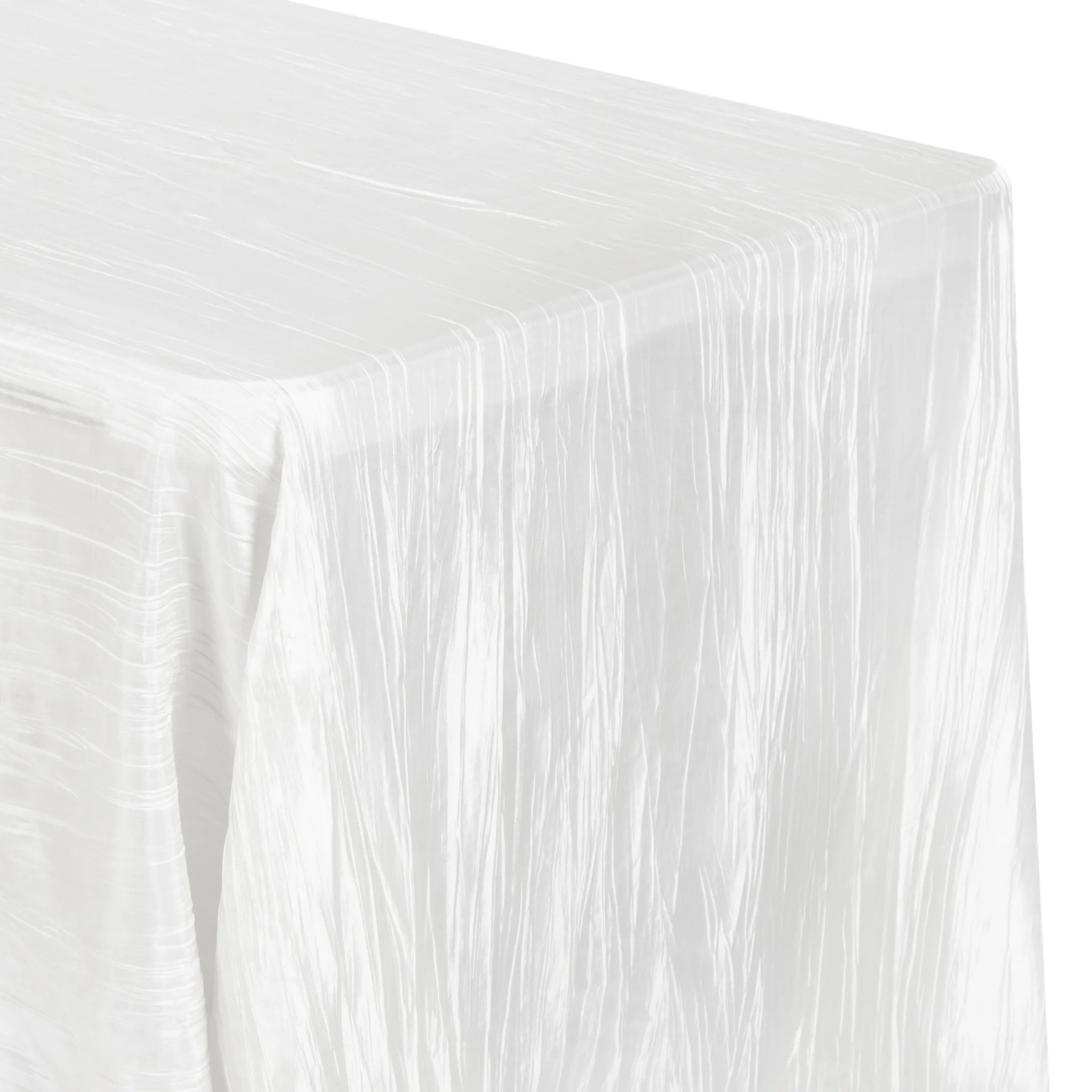 Accordion Crinkle Taffeta 90"x132" Rectangular Tablecloth - White - Image 2