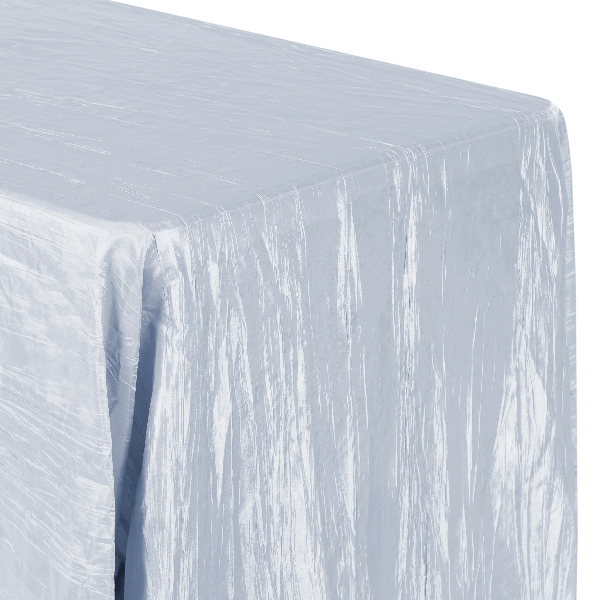 Accordion Crinkle Taffeta 90"x156" Rectangular Tablecloth - Dusty Blue - Image 2