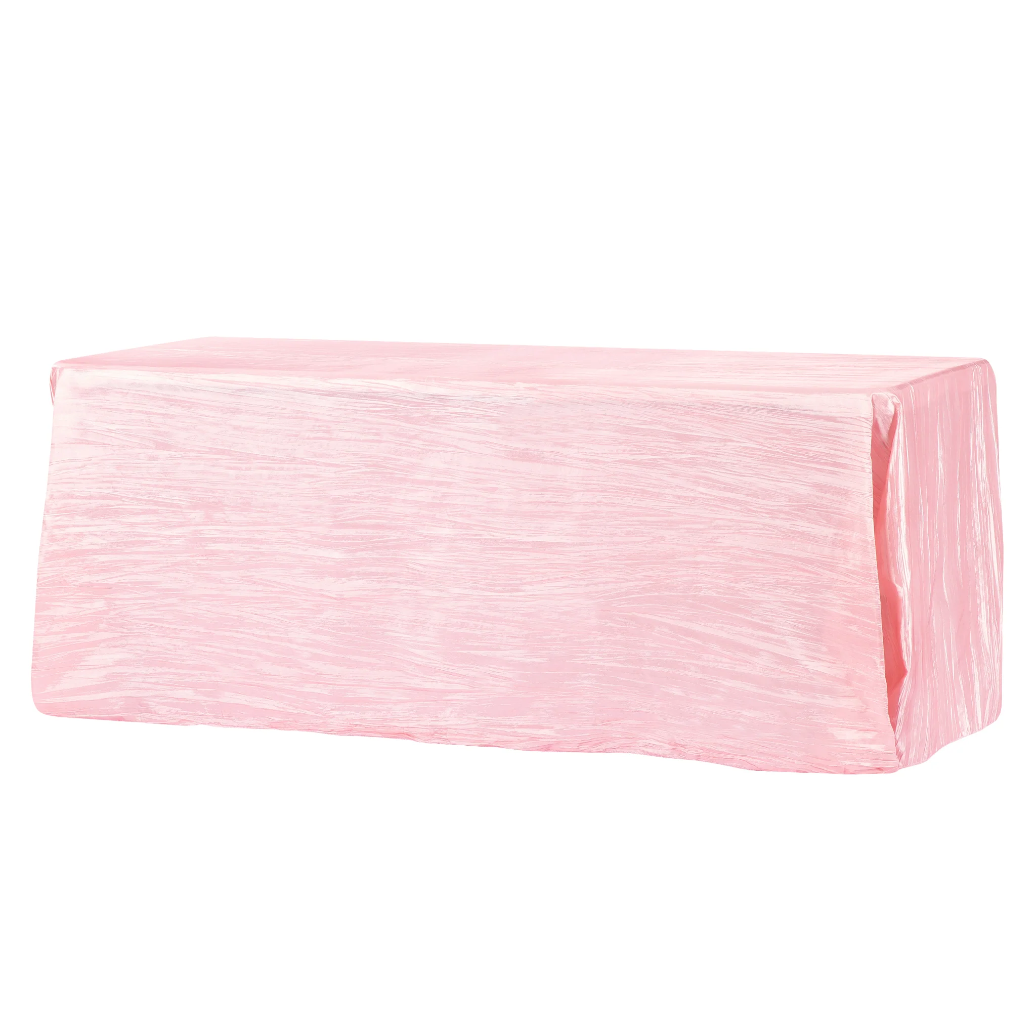 Accordion Crinkle Taffeta 90"x156" Rectangular Tablecloth - Pink