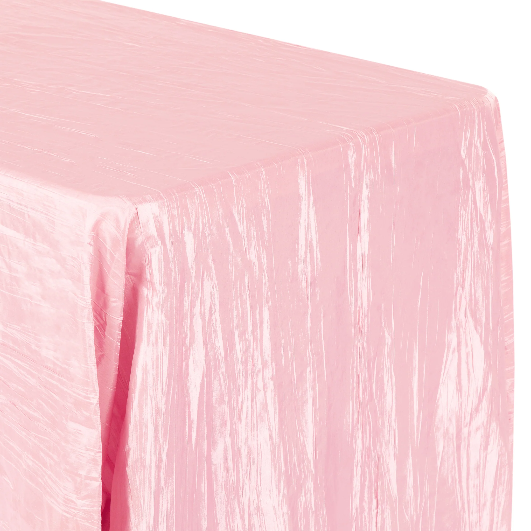 Accordion Crinkle Taffeta 90"x156" Rectangular Tablecloth - Pink - Image 2