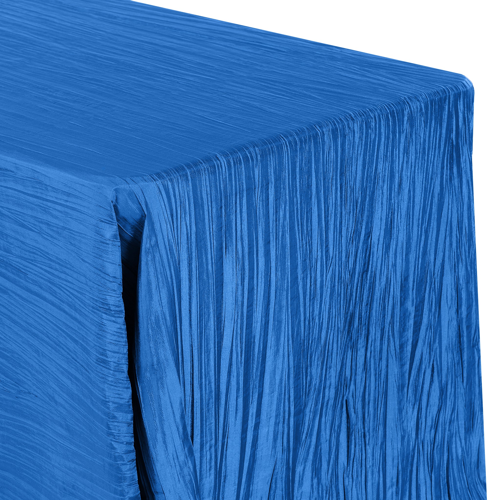 Accordion Crinkle Taffeta 90"x156" Rectangular Tablecloth - Royal Blue - Image 2