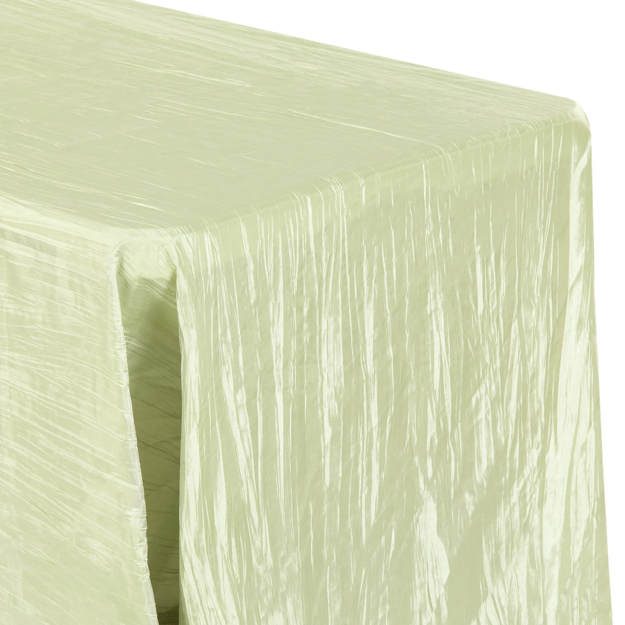 Accordion Crinkle Taffeta 90"x156" Rectangular Tablecloth - Sage Green - Image 2